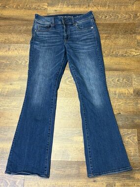 American Eagle Kick Boot Super Stretch Jeans Womens 12 Blue Medium Wash